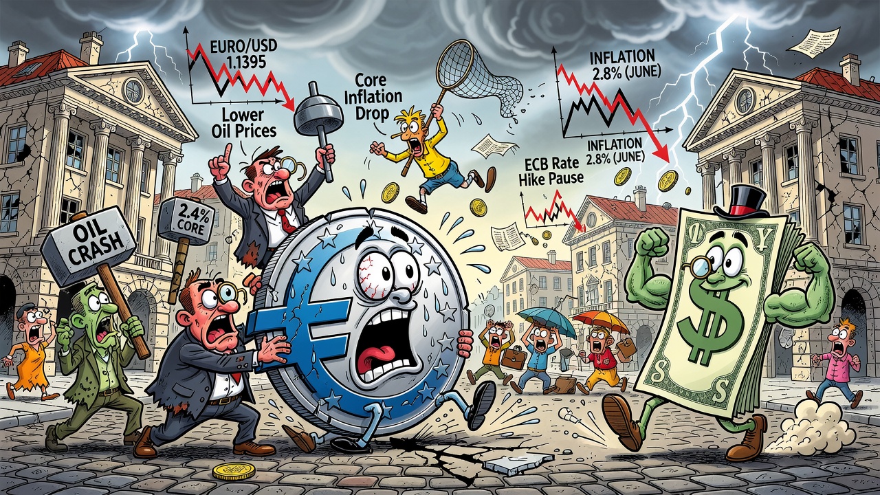 Image for El euro cae tras la baja de la inflación en la eurozona en junio