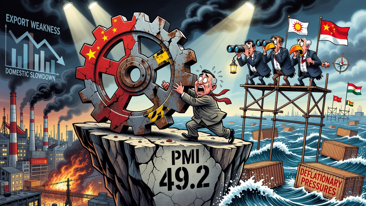 PMI manufacturero de China cae a 49,2 y confirma contracción