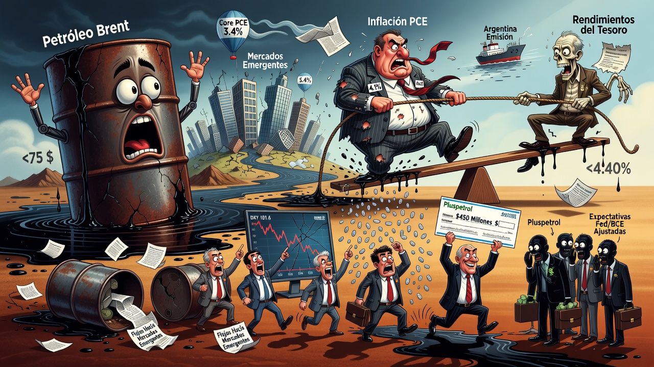 Image for Petróleo por debajo de 75 dólares, inflación PCE al 4,1% y rendimientos de bonos del Tesoro en baja
