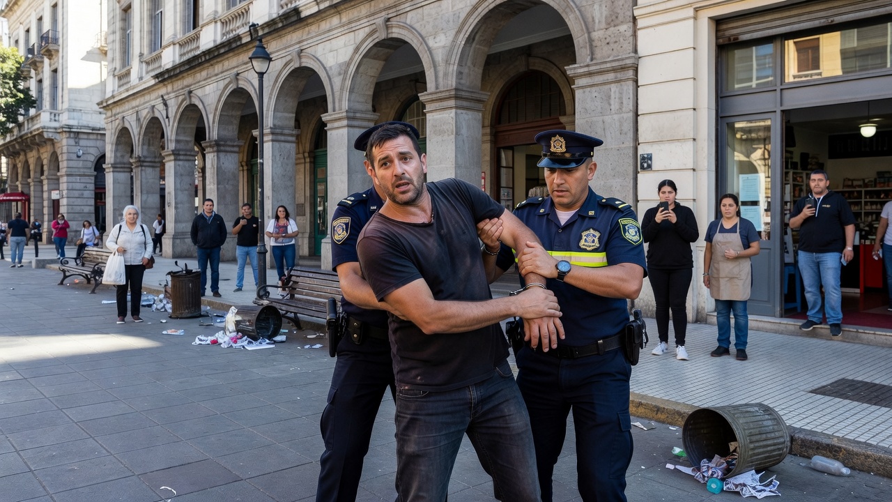 Image for Fue denunciado por generar disturbios en pleno centro y terminó aprehendido tras amenazar al personal