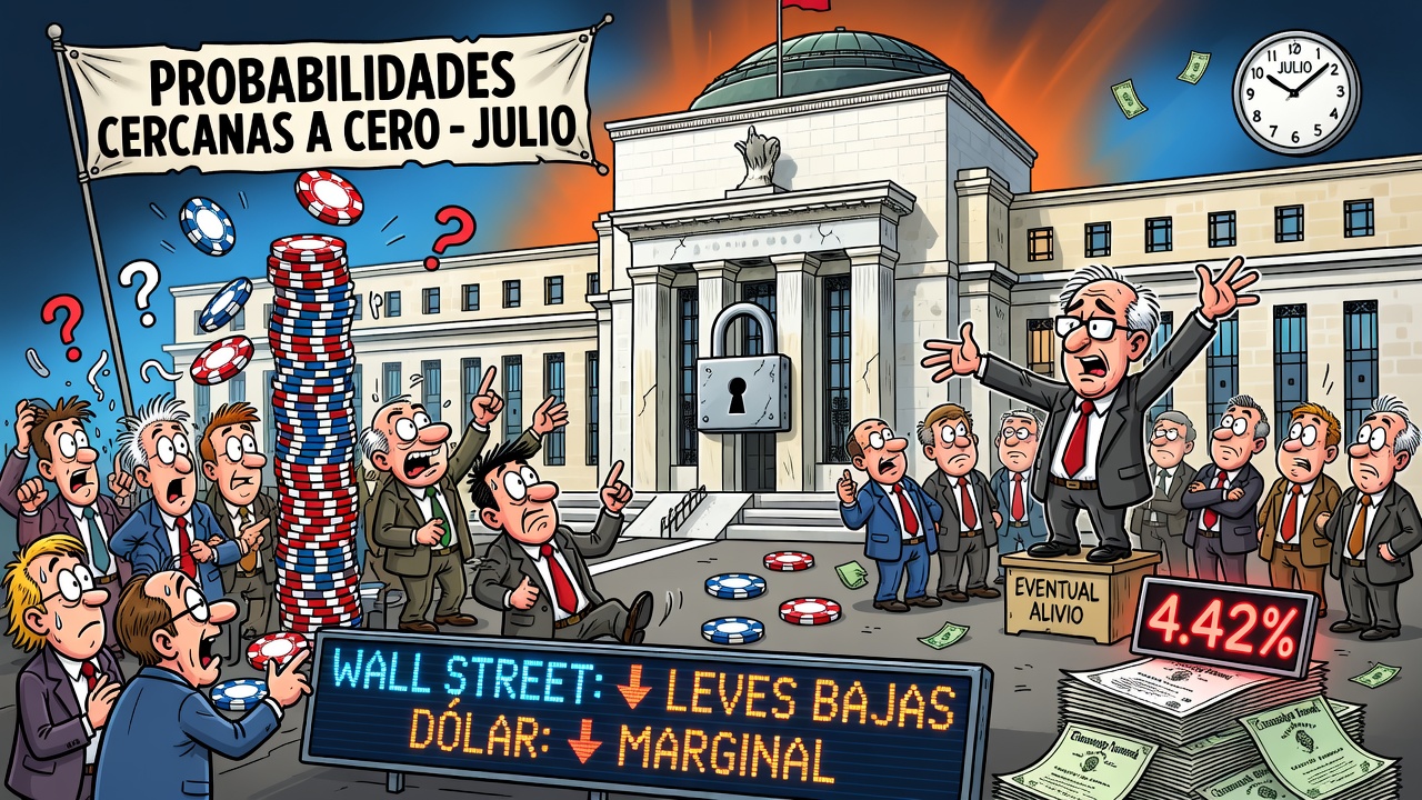Mercados asignan probabilidades cercanas a cero a un recorte de tasas de la Fed en julio