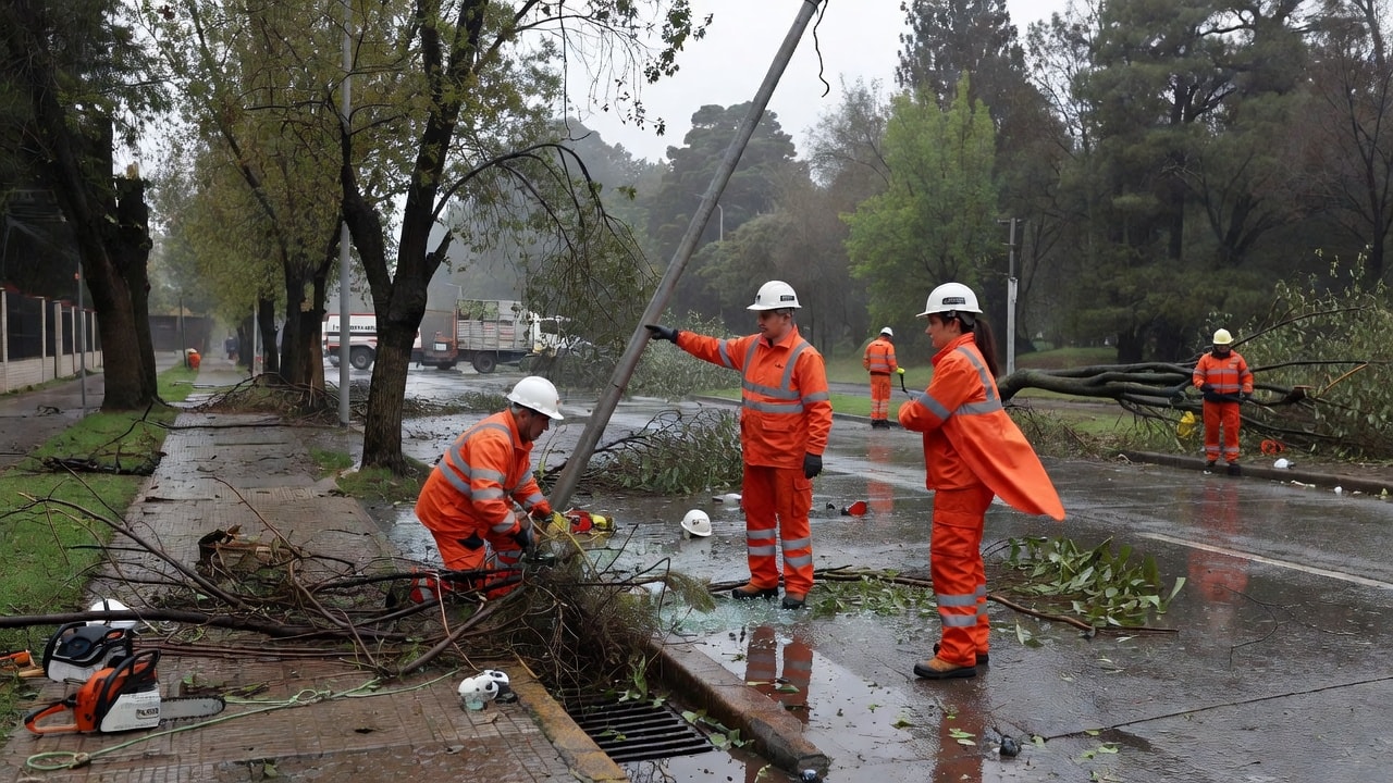 El temporal dejó árboles caídos y cortes de luz en Mar del Plata