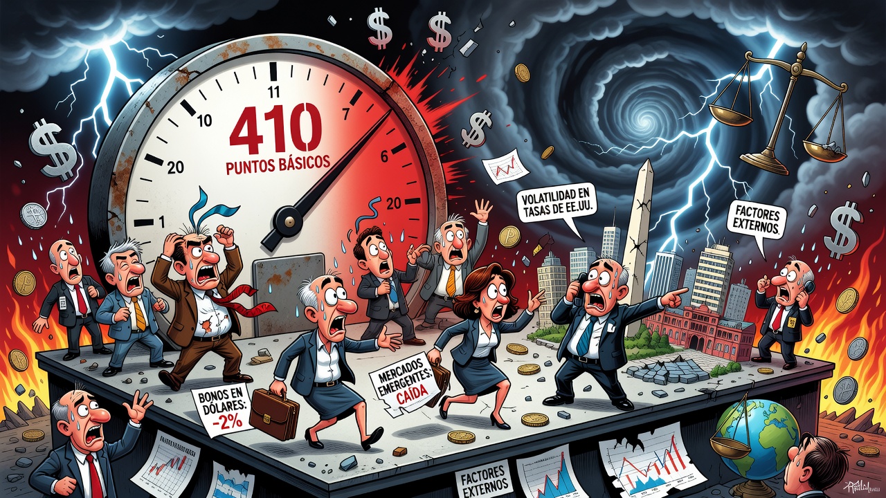 Image for El riesgo país subió a 410 puntos básicos