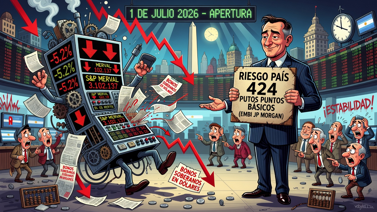 ADRs caen más de 5% pero el riesgo país permanece estable en 424 puntos básicos
