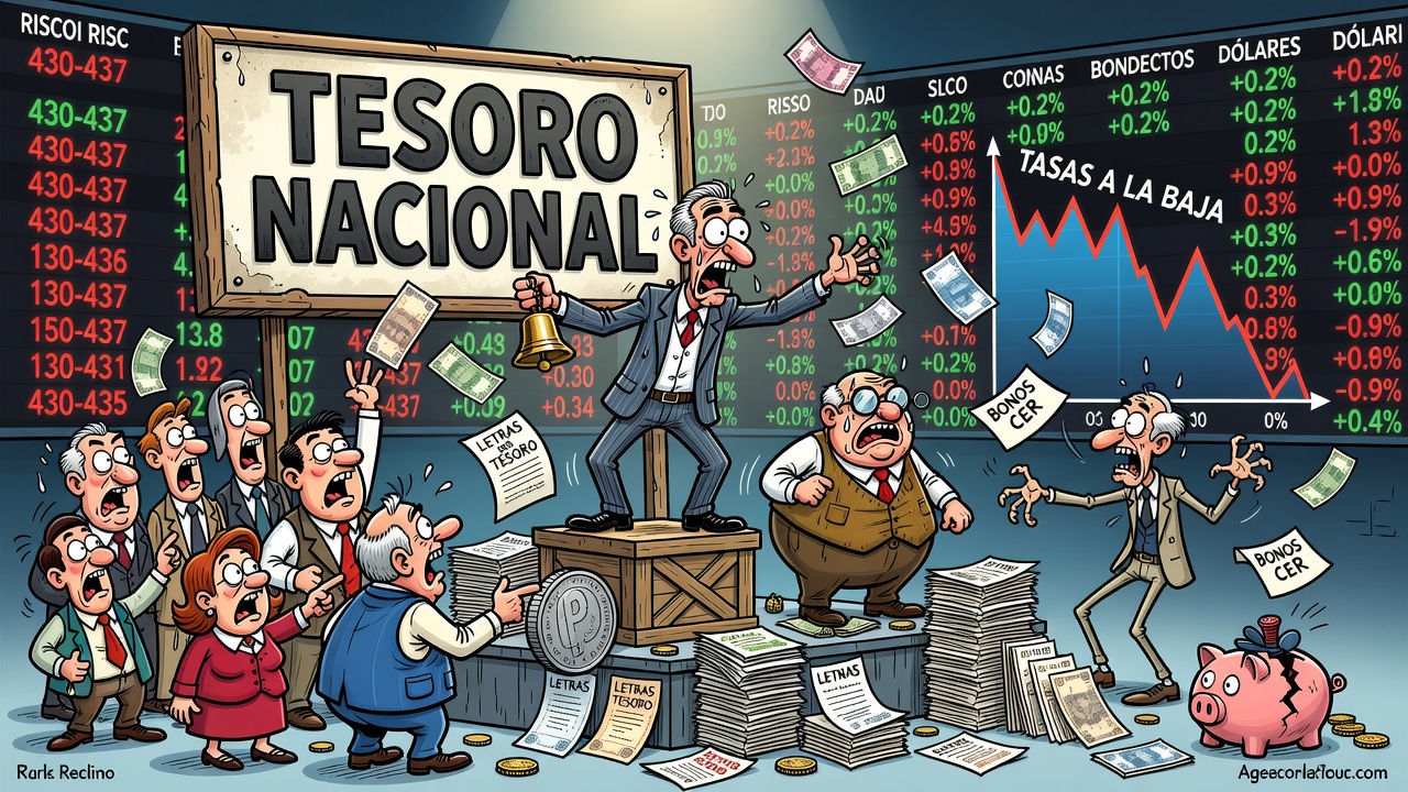 Tesoro Nacional licitó letras y bonos en pesos con tasas a la baja