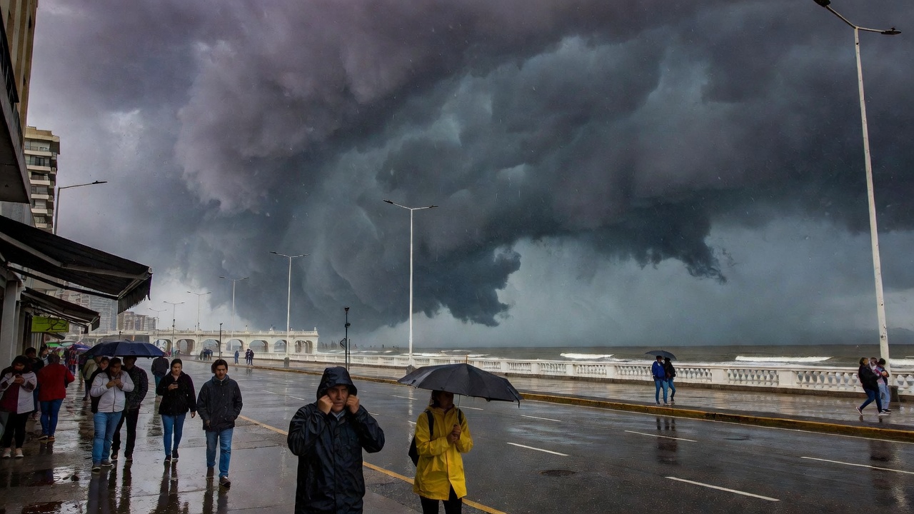 Rige doble alerta amarilla por tormentas y lluvias en Mar del Plata