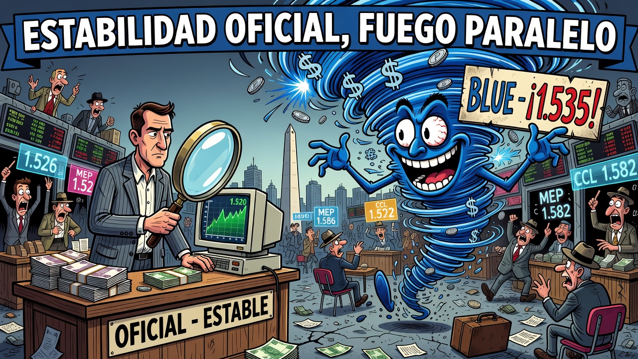 Image for El dólar blue subió a 1.535 pesos mientras el oficial se mantuvo estable en 1.520