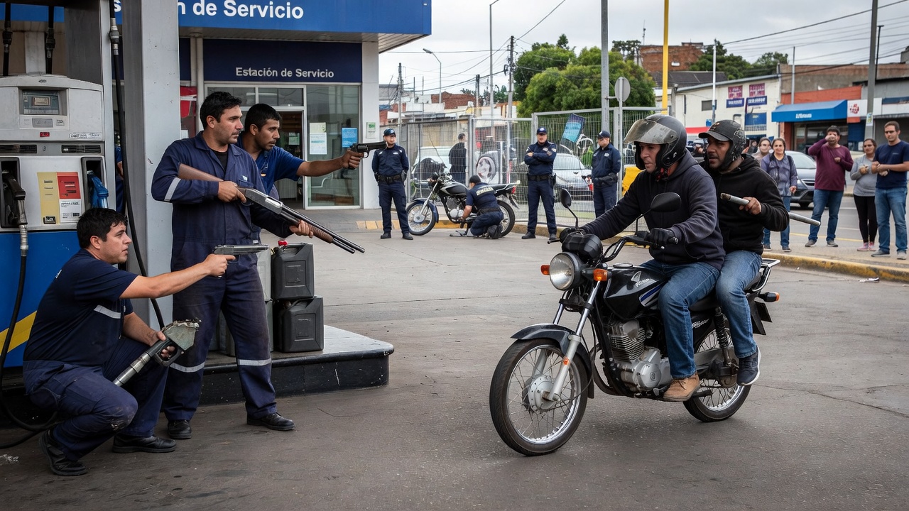 Video impactante: playeros trabajan armados para defenderse de los robos en moto