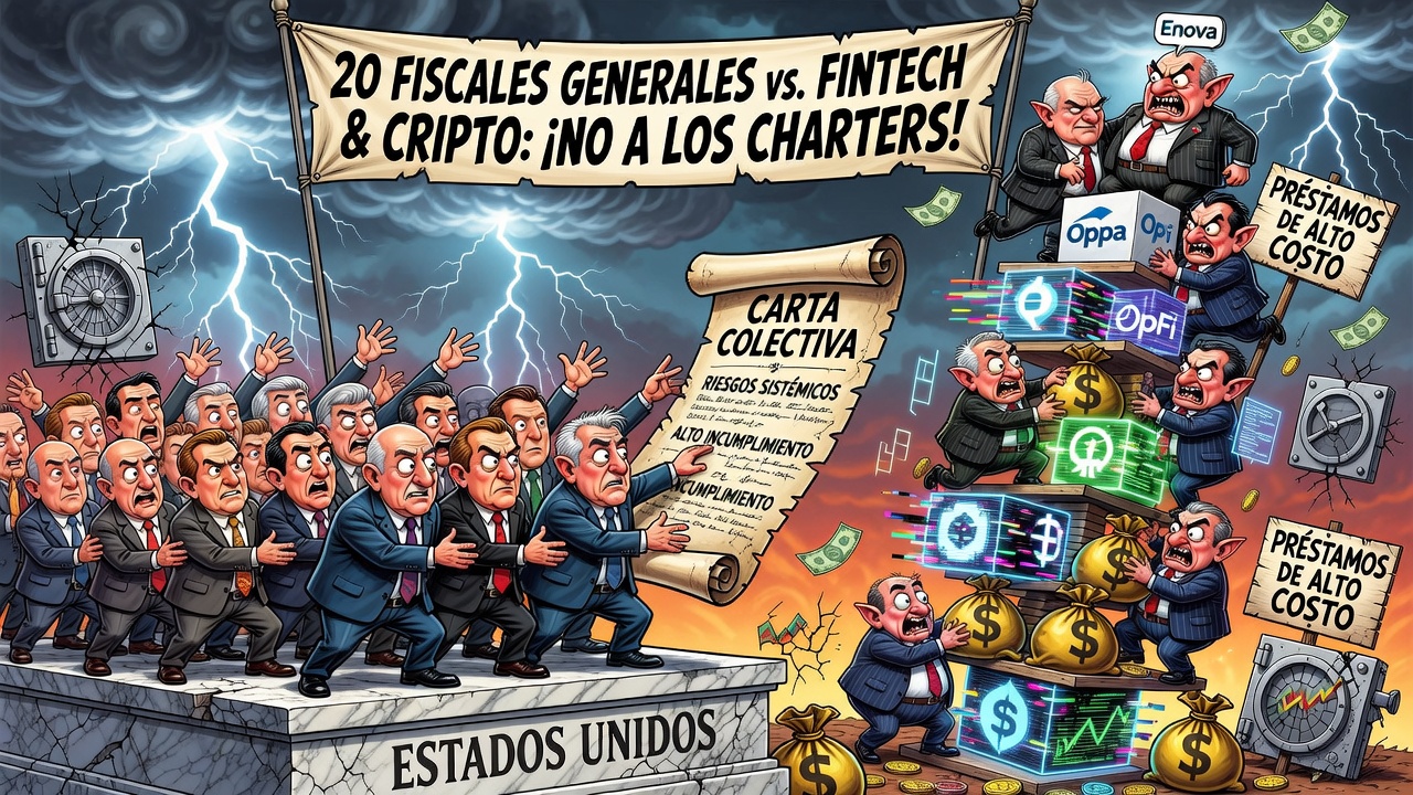 Fiscales de 20 estados de EE.UU. piden denegar charters bancarios a fintech y criptoempresas