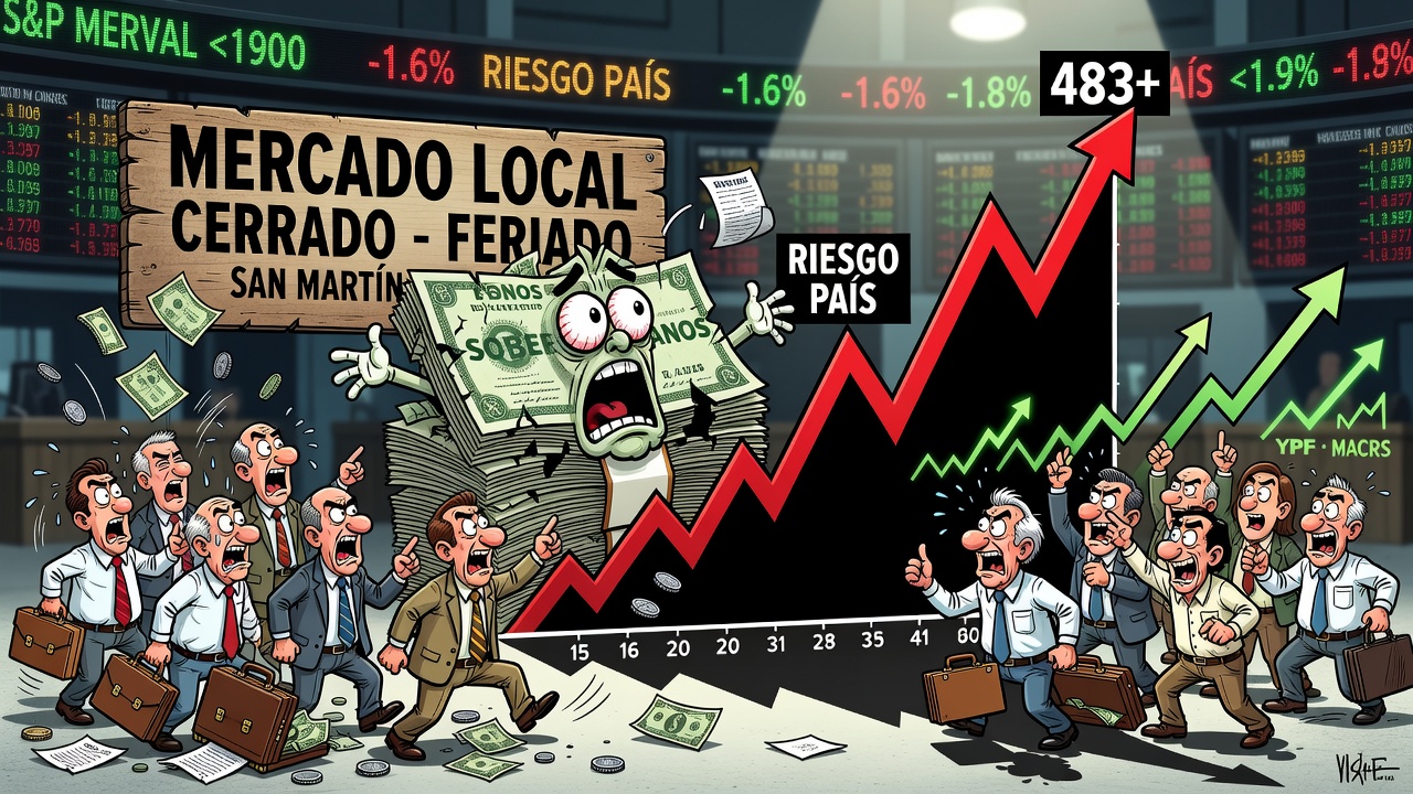 Los bonos soberanos extienden pérdidas y el riesgo país supera los 480 puntos