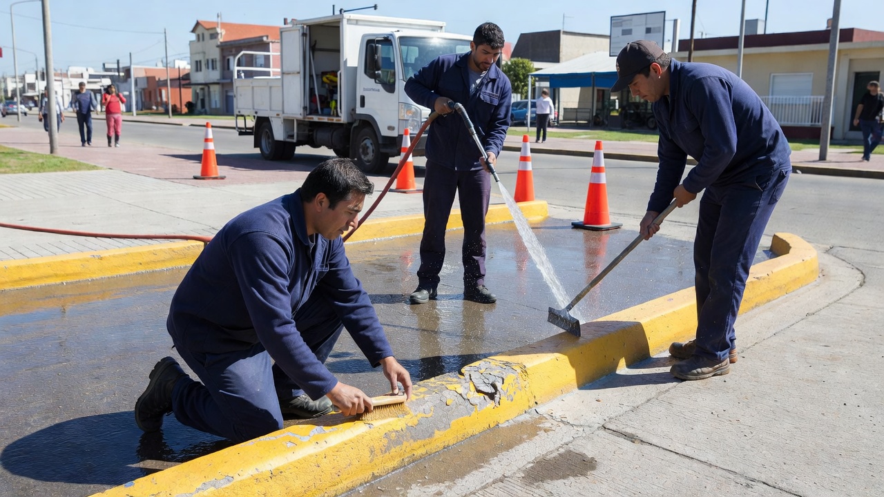 El municipio empieza a sacar cordones amarillos pintados sin autorización