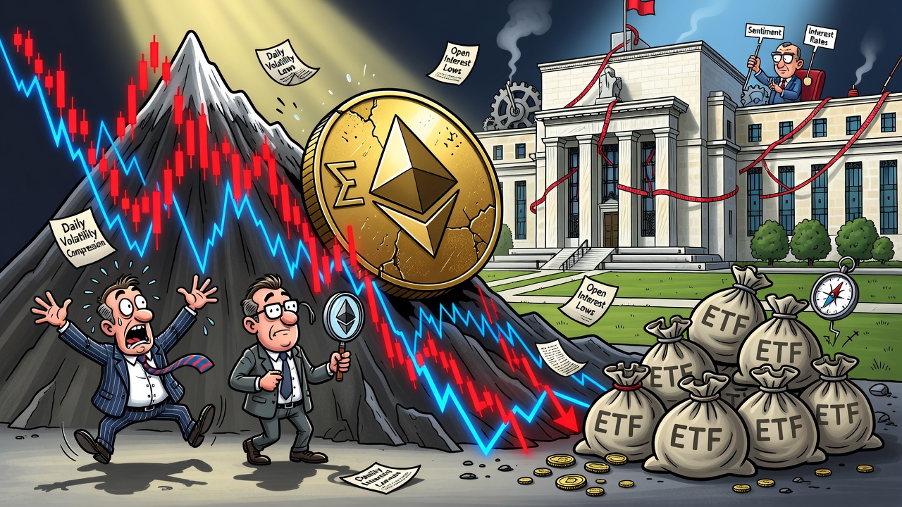Image for Ethereum cae cerca de 6% con baja volatilidad y flujos débiles en ETFs