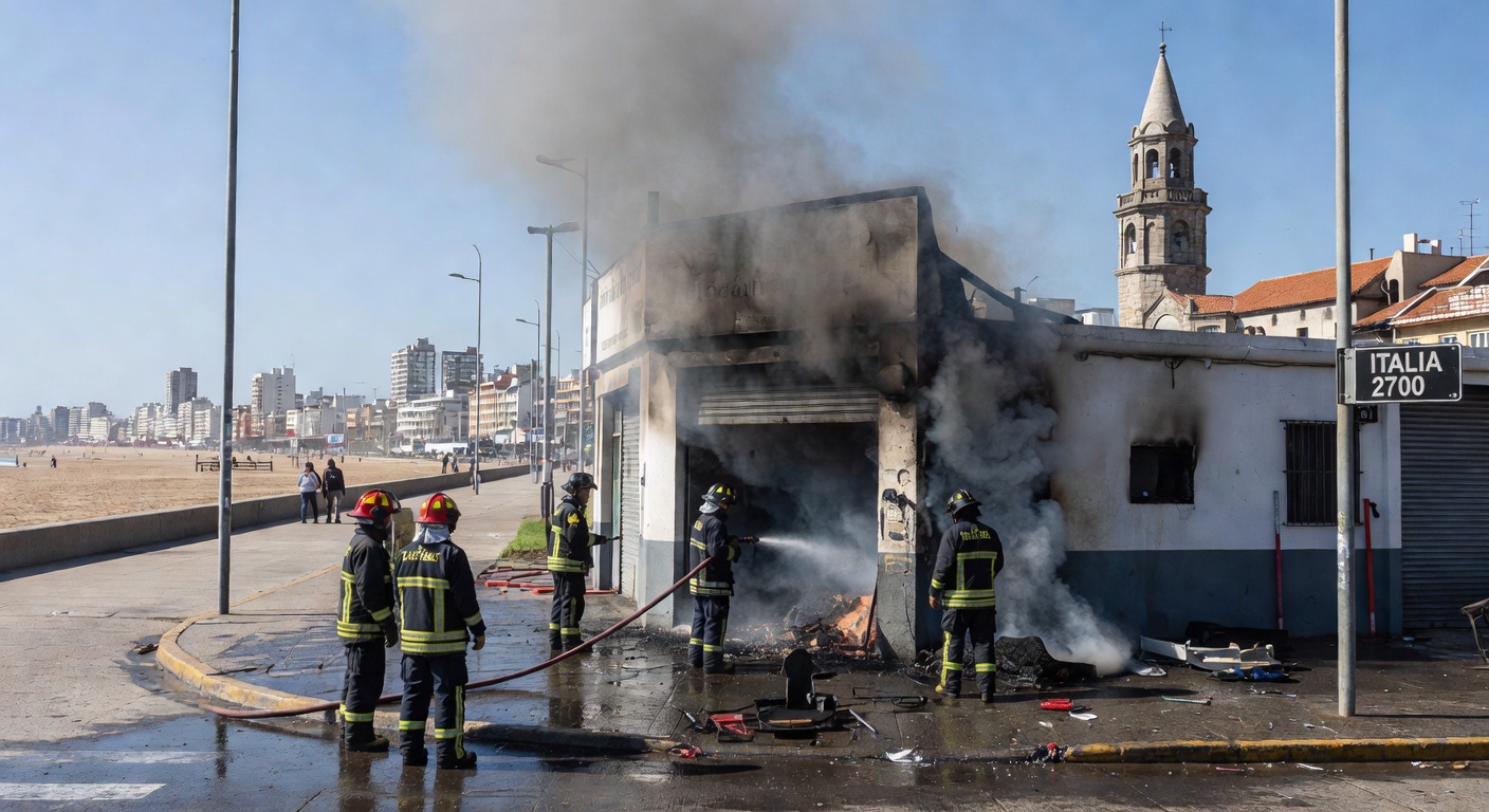 Image for Incendio en taller mecánico de Italia al 2700 fue controlado sin heridos