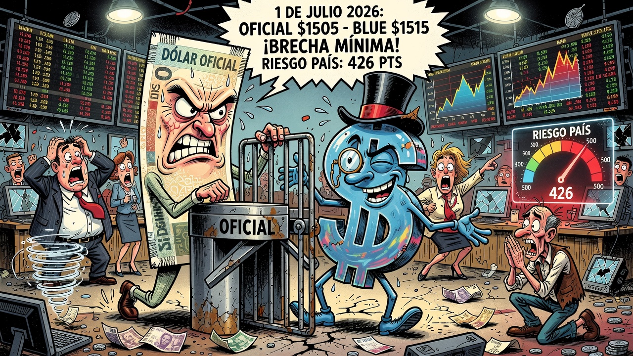 Image for Dólar oficial cerró a $1505 y blue a $1515 el 1 de julio con brecha mínima