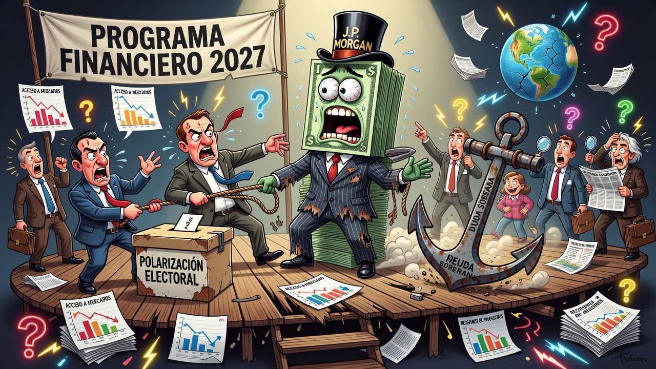 Image for J.P. Morgan advirtió que el programa financiero de 2027 puede sufrir "estrés" en caso de polarización electoral