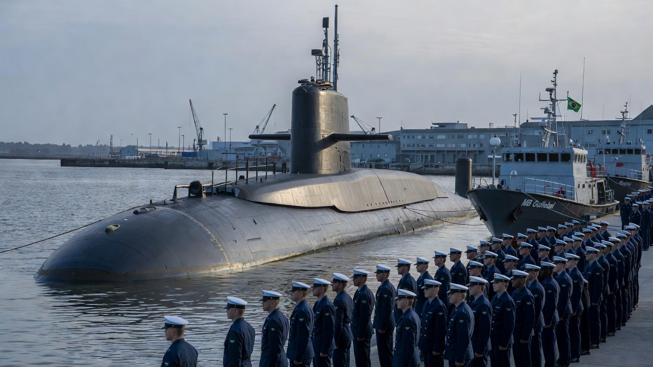 El submarino brasileño Humaitá arribó a la Base Naval de Mar del Plata