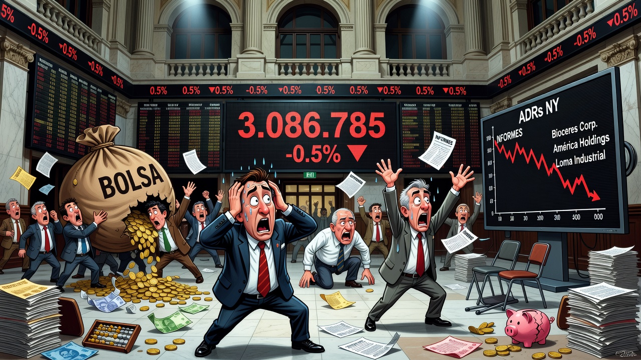 El S&P Merval cayó por sexta rueda consecutiva y cerró en los 3.086.785 puntos