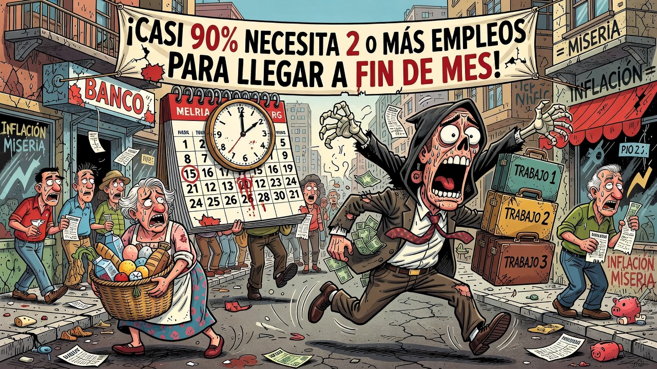 Casi 90% de los argentinos considera que se necesitan dos o más empleos para llegar a fin de mes