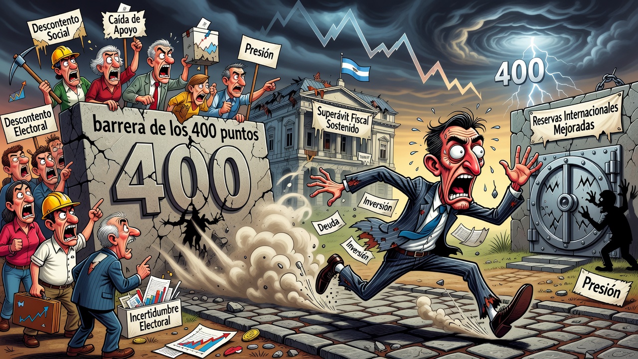 El riesgo país se aleja de los 400 puntos por el deterioro del humor social