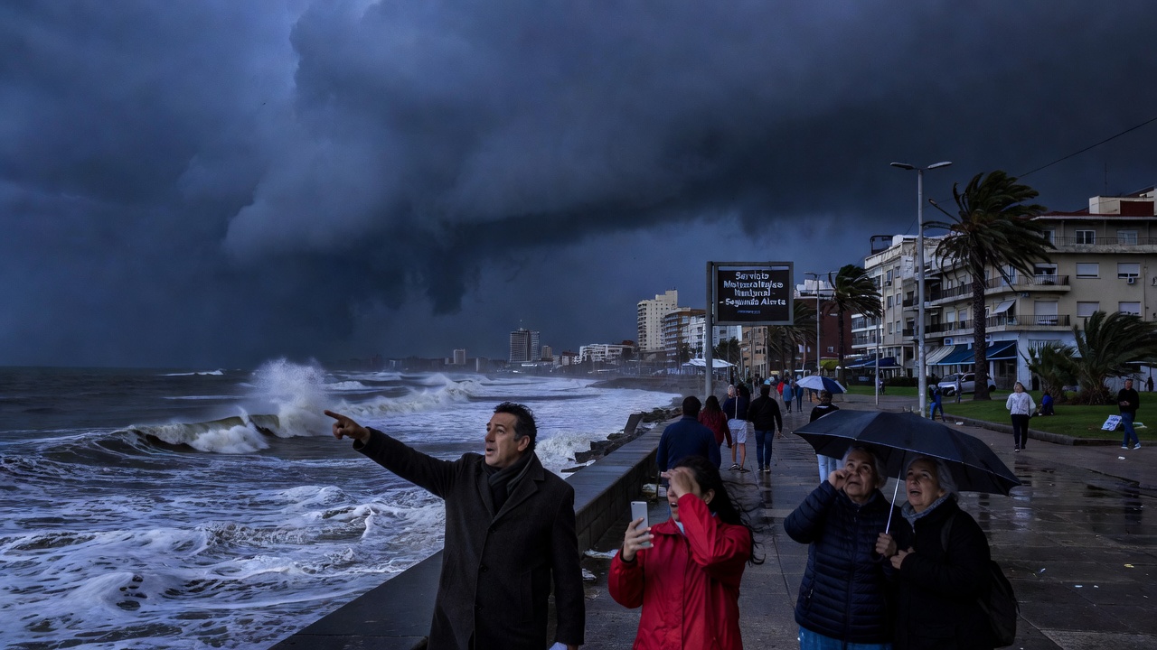 Image for Se hizo de noche a las 11 de la mañana en Mar del Plata y el Servicio Meteorológico emitió un segundo alerta