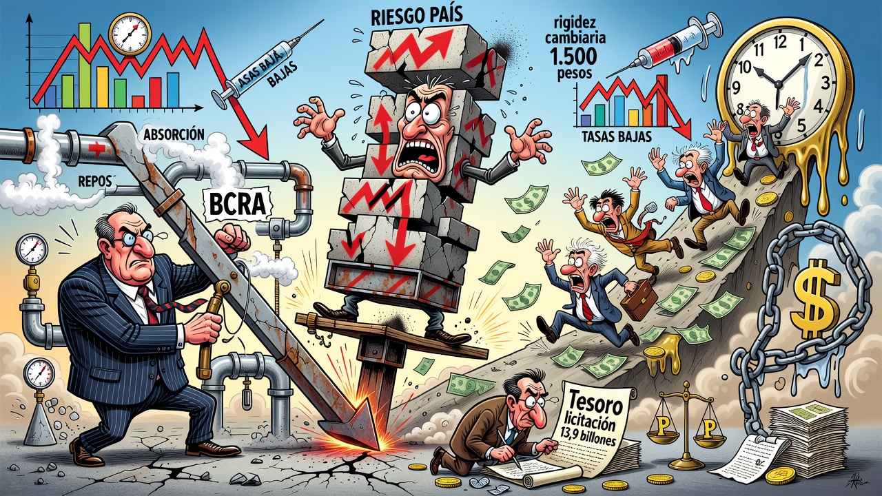 El riesgo país cortó su racha alcista mientras bajan las tasas locales tras fuerte absorción del BCRA