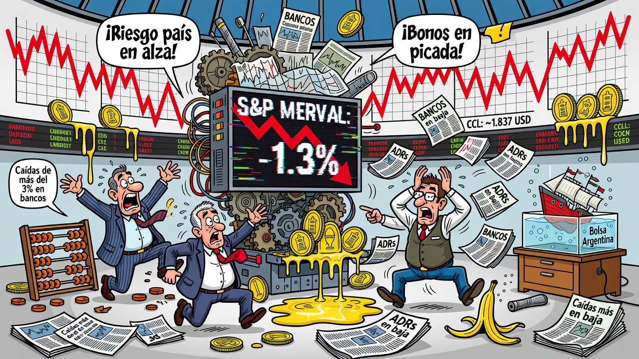 S&P Merval cayó 1,3% con fuertes bajas en acciones bancarias y ADRs