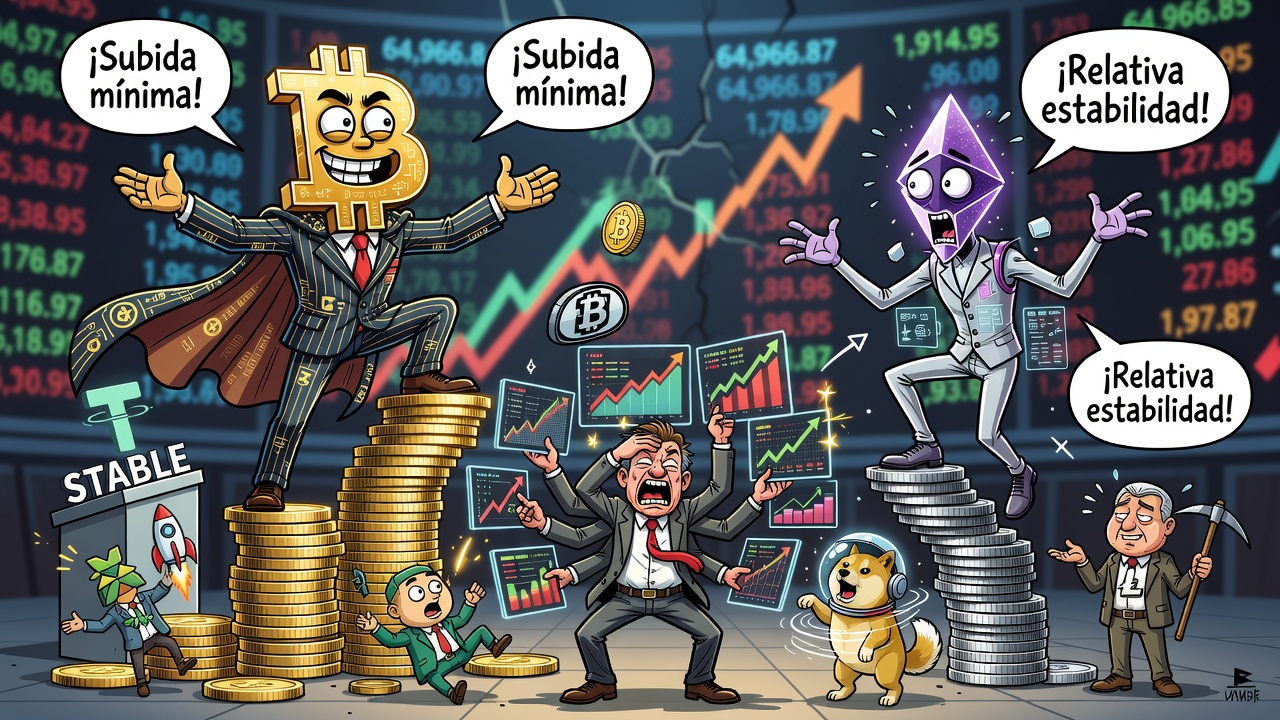 Bitcoin y Ethereum muestran leves alzas en las últimas 24 horas