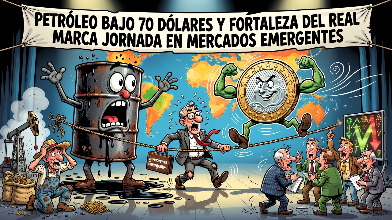 Image for Petróleo por debajo de 70 dólares y fortaleza del real en Brasil marcan la jornada en mercados emergentes