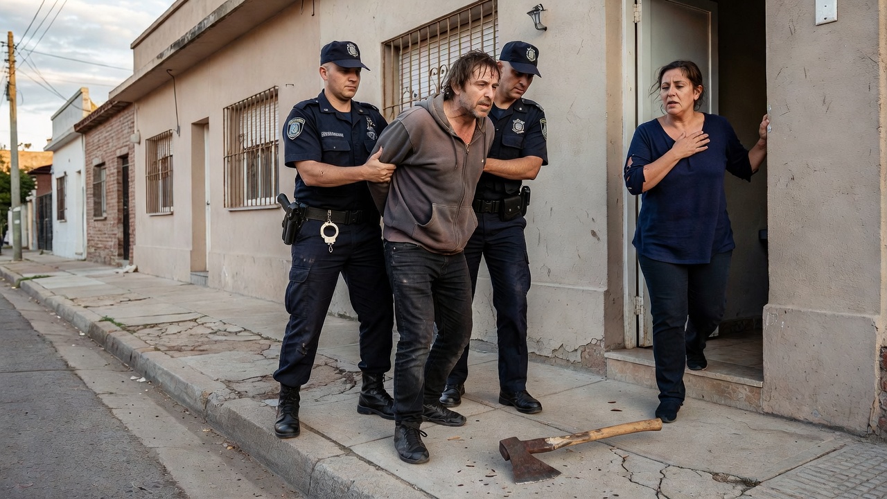Fue a exigirle dinero a su expareja y la atacó con un hacha: quedó detenido